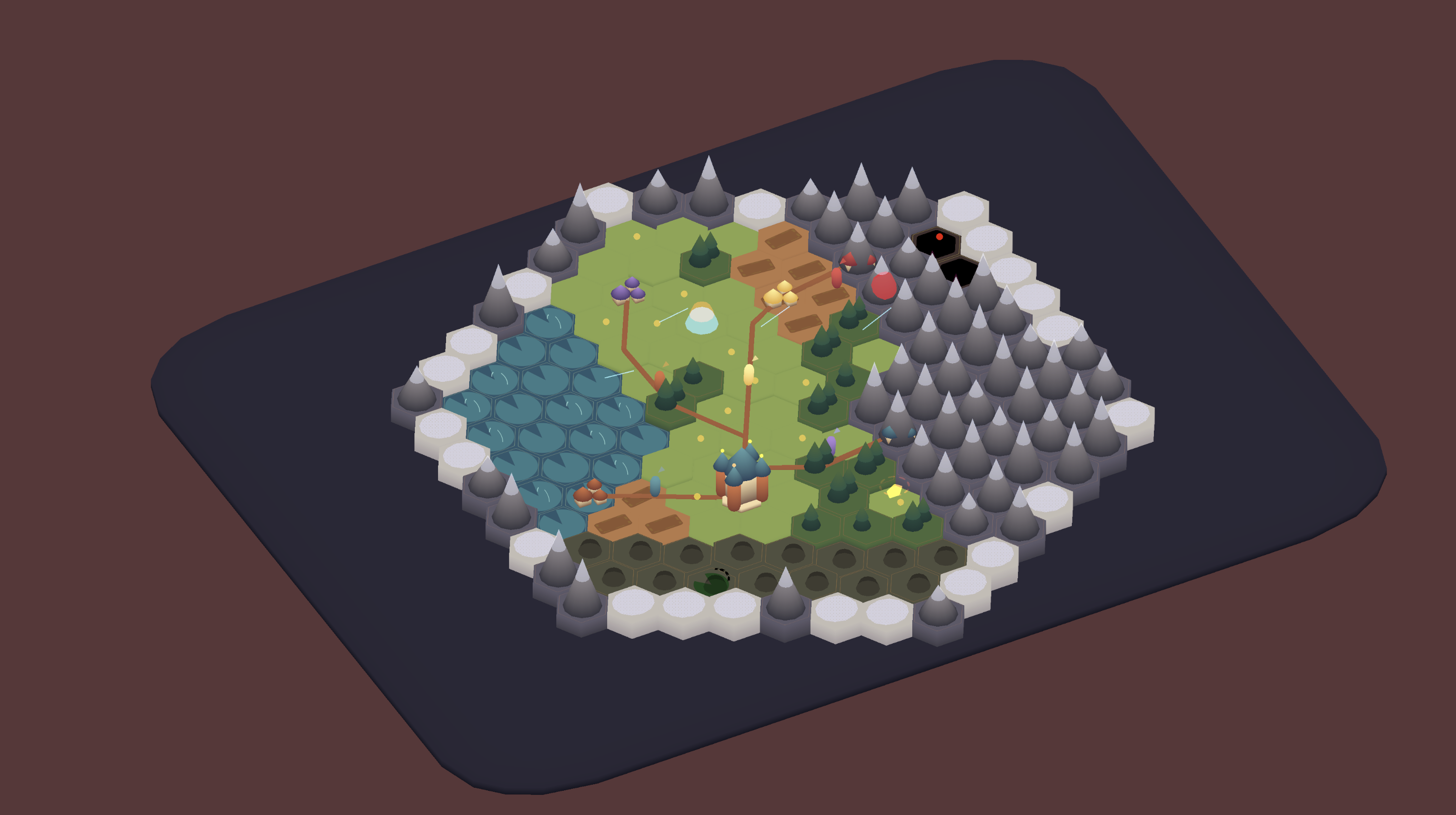 A small hex-grid world made from Mold primitives