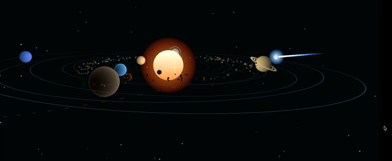 A miniature solar system rendered with Mold in Godot