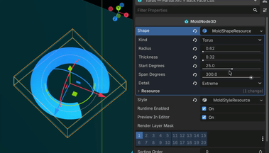 Editing a Mold node in Godot